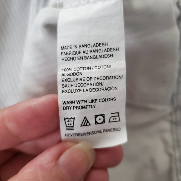 IZOD Pinstripe Floral Overlay Shorts Gray Size 36 - Picture 5 of 6